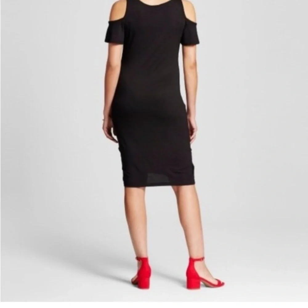 Ma Cherie Maternity Black cold shoulder Dress , size XL - Picture 7 of 8